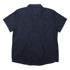 DICKIES Boys Navy Blue Cotton Short Sleeve Shirt XL Workwear Button-Up