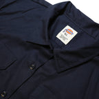 DICKIES Boys Navy Blue Cotton Short Sleeve Shirt XL Workwear Button-Up