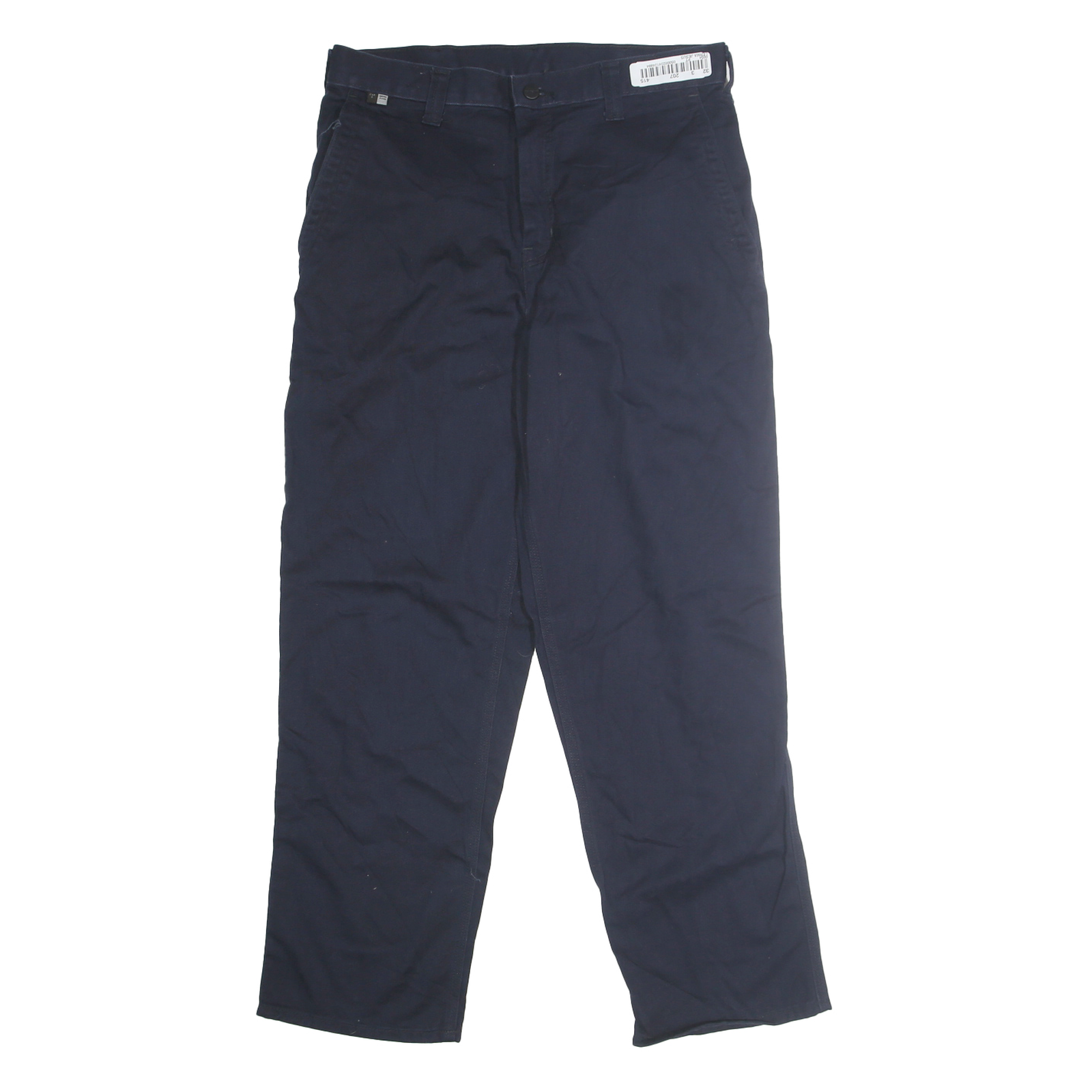 CARHARTT Mens Cotton Blend Navy Regular Fit Straight Leg Trousers W32 L30 Work