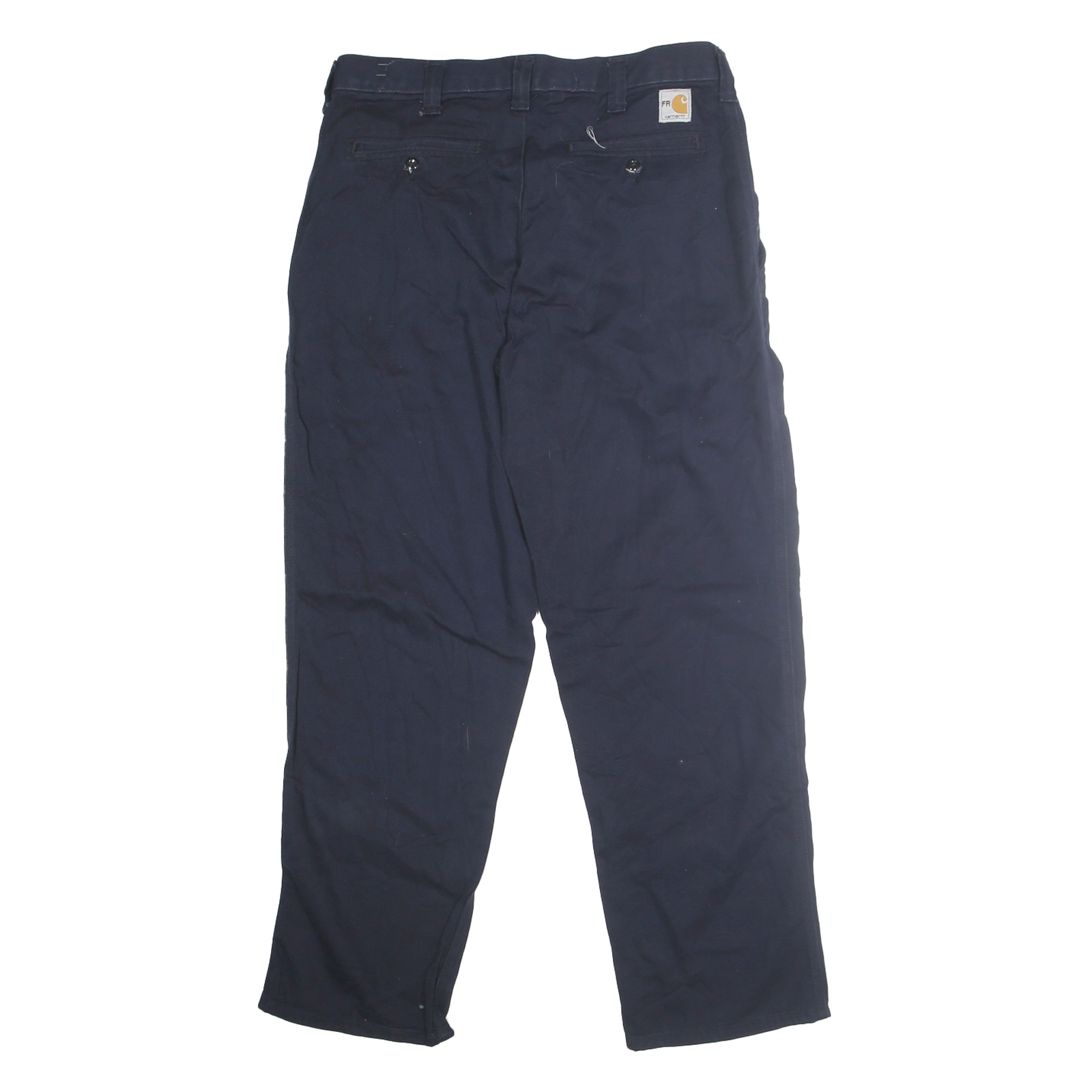 CARHARTT Mens Cotton Blend Navy Regular Fit Straight Leg Trousers W32 L30 Work