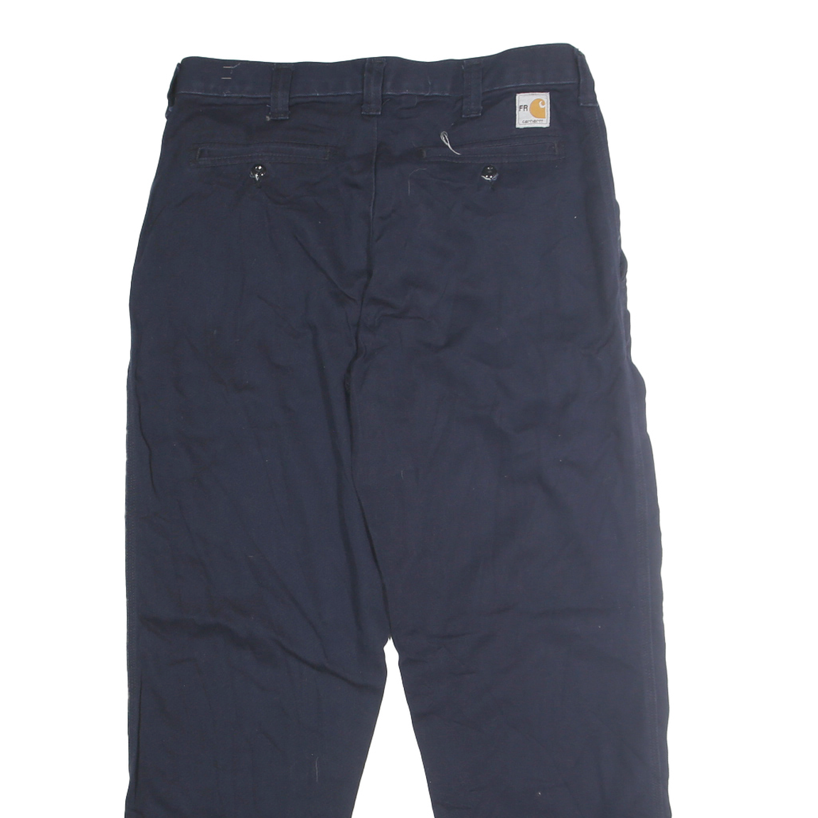 CARHARTT Mens Cotton Blend Navy Regular Fit Straight Leg Trousers W32 L30 Work