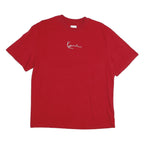 KARL KANI Mens Red Graphic T-Shirt S Short Sleeve Crew Neck Logo Print