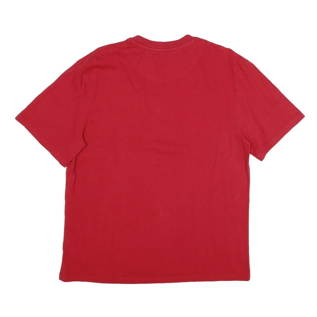 KARL KANI Mens Red Graphic T-Shirt S Short Sleeve Crew Neck Logo Print