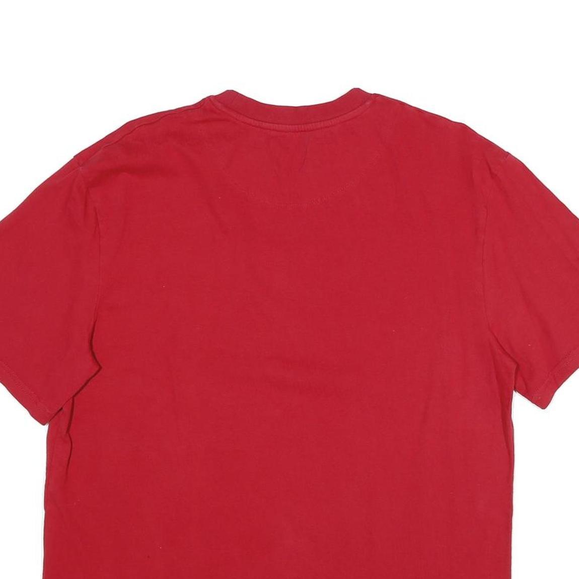 KARL KANI Mens Red Graphic T-Shirt S Short Sleeve Crew Neck Logo Print