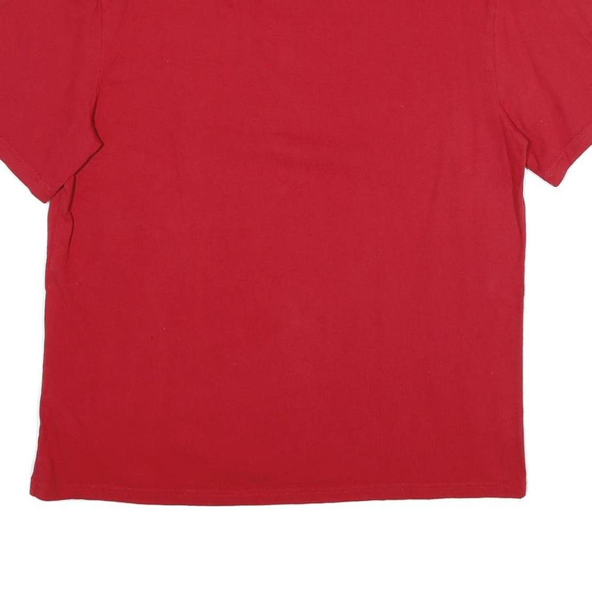 KARL KANI Mens Red Graphic T-Shirt S Short Sleeve Crew Neck Logo Print