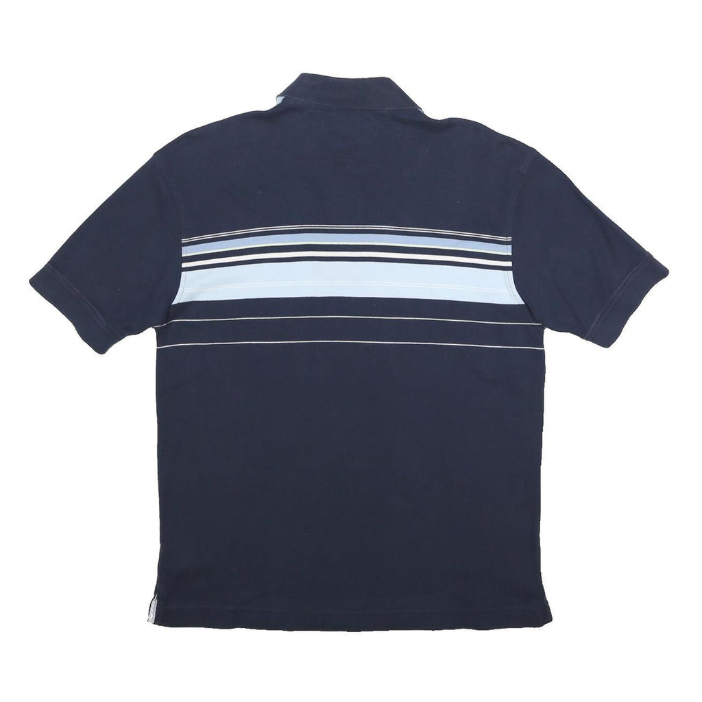 TOMMY HILFIGER Mens Navy Blue Striped Polo Shirt M Cotton Casual Classic