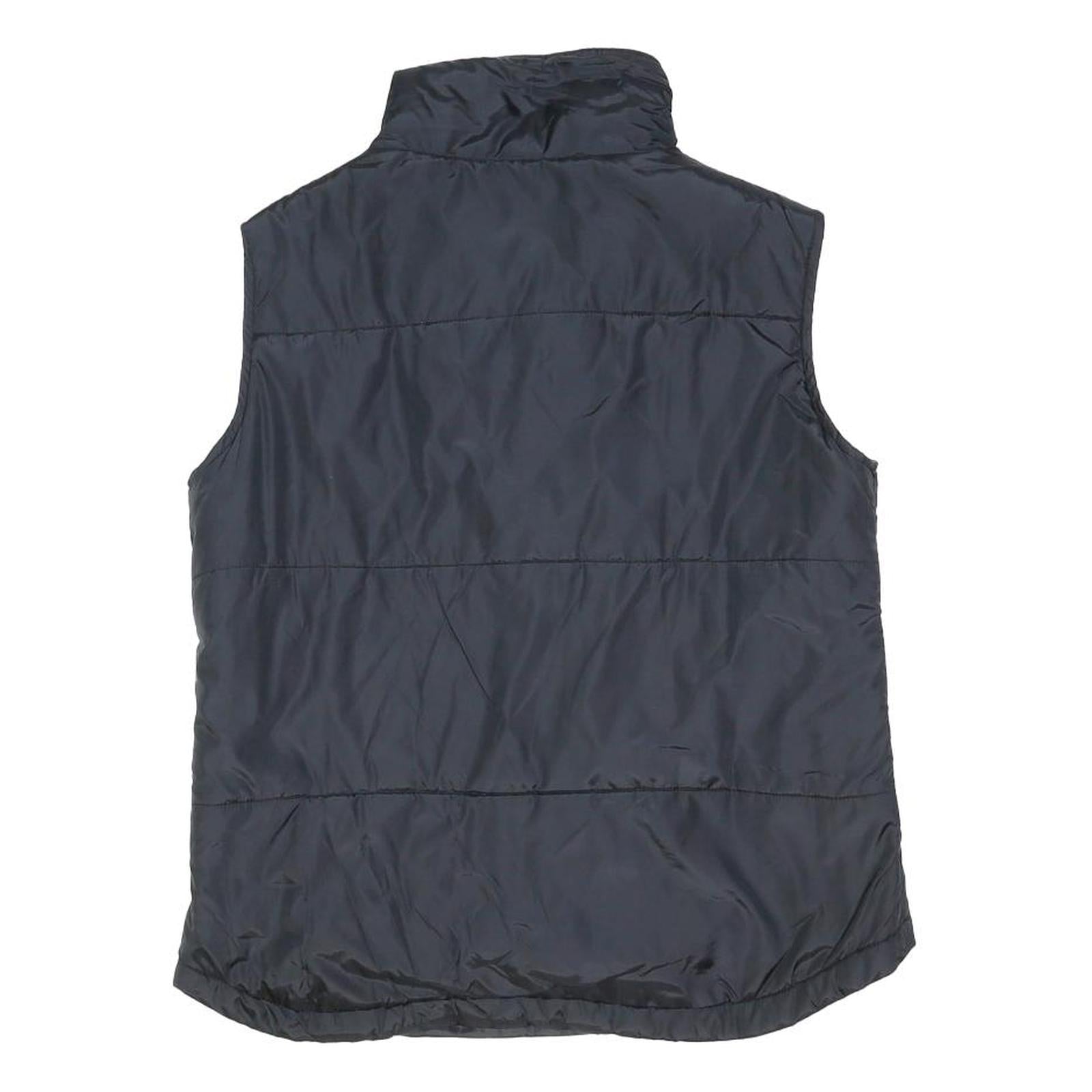 CHAMPION Womens Black Polyester Blend Quilted Gilet Jacket UK 14 Zip