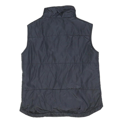 CHAMPION Womens Black Polyester Blend Quilted Gilet Jacket UK 14 Zip