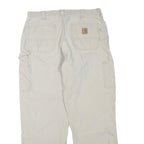 CARHARTT Mens Regular Fit Beige Cotton Blend Workwear Jeans W36 L30 Zip Pockets