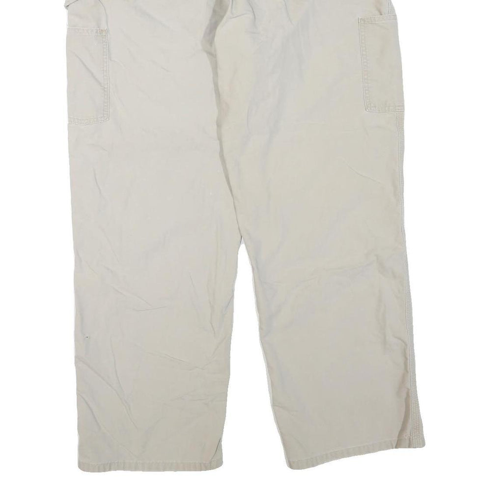 CARHARTT Mens Regular Fit Beige Cotton Blend Workwear Jeans W36 L30 Zip Pockets
