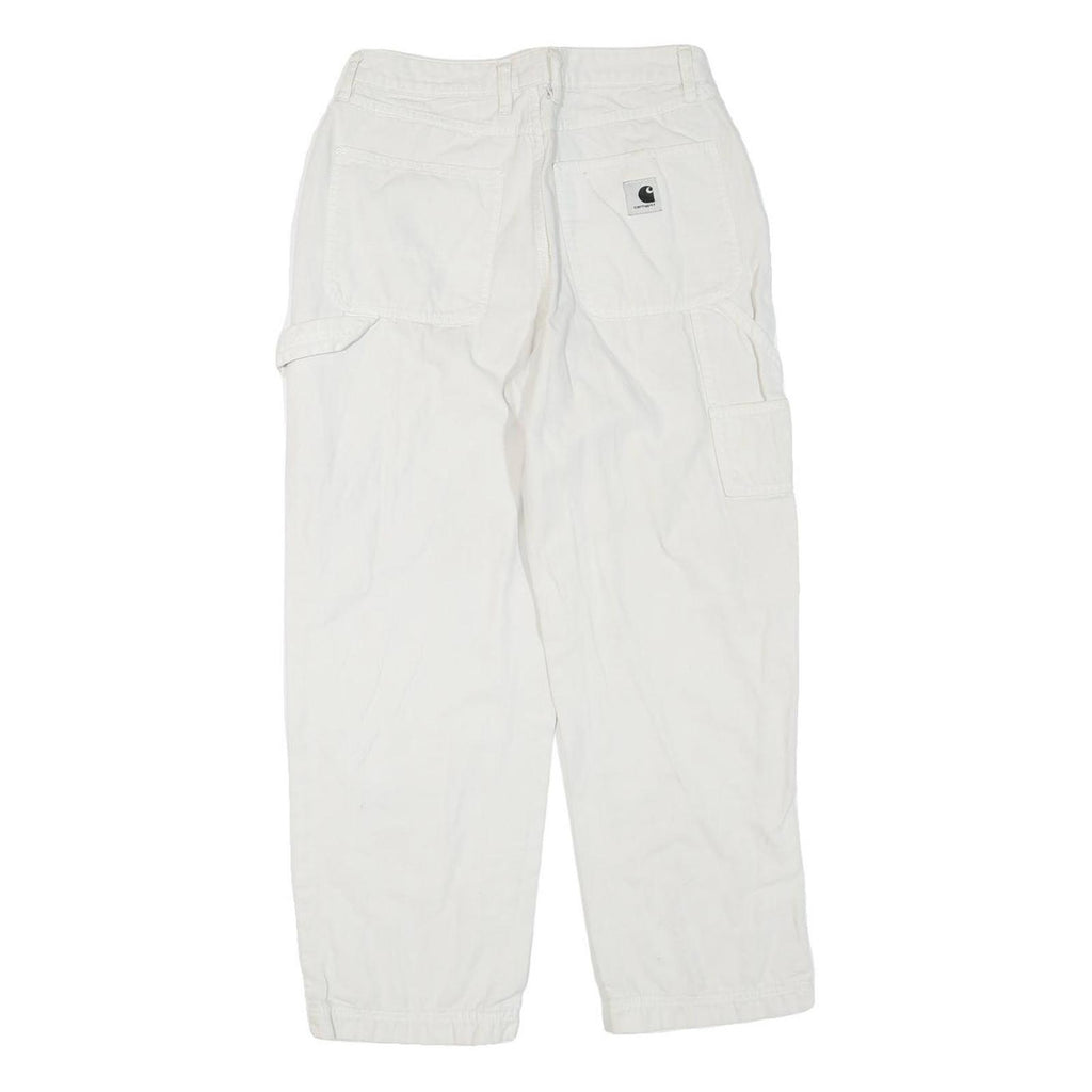 CARHARTT Womens Cotton Blend White Regular Straight Trousers W28 L26 Workwear
