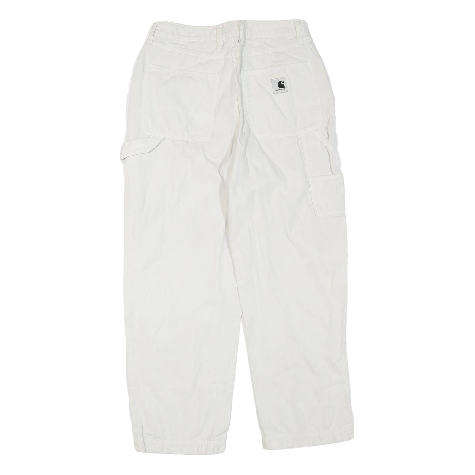 CARHARTT Womens Cotton Blend White Regular Straight Trousers W28 L26 Workwear