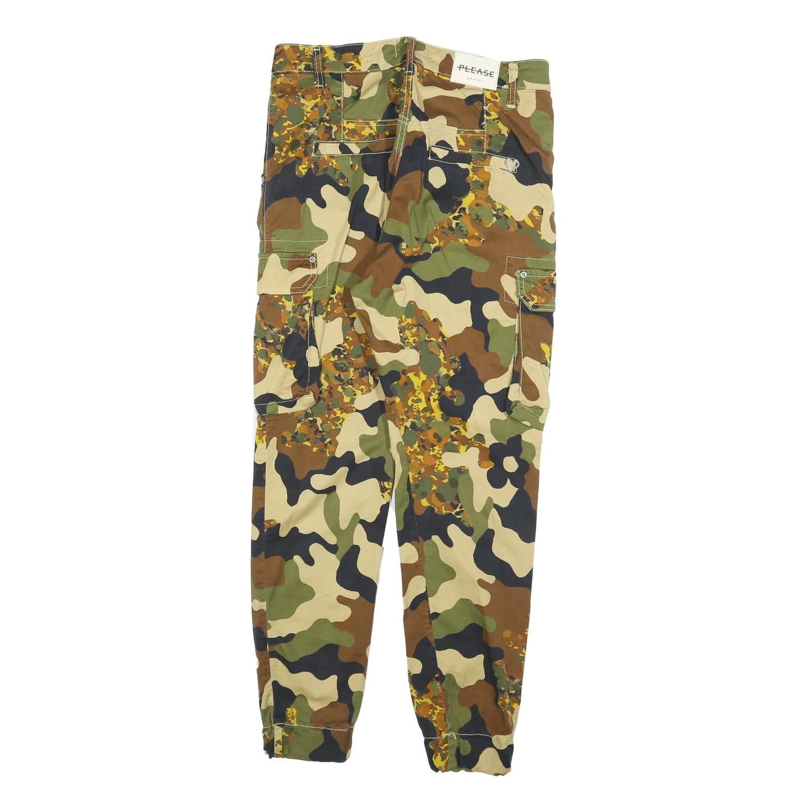 PLEASE Womens Cotton Blend Slim Fit Camouflage Cargo Trousers W28 L28