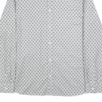 TED BAKER Mens White & Grey Geometric Print Shirt L Cotton Stylish Casual