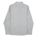 TED BAKER Mens White & Grey Geometric Print Shirt L Cotton Stylish Casual