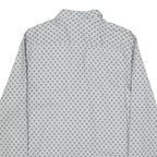 TED BAKER Mens White & Grey Geometric Print Shirt L Cotton Stylish Casual