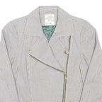 BAUM UND PFERDGARTEN Womens Grey & White Checked Asymmetric Zip Jacket XS