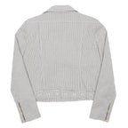 BAUM UND PFERDGARTEN Womens Grey & White Checked Asymmetric Zip Jacket XS
