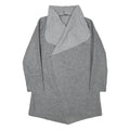 Womens Grey Plain Jacket S Polyester Classic Relaxed Collar Long Sleeve