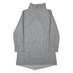 Womens Grey Plain Jacket S Polyester Classic Relaxed Collar Long Sleeve