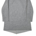 Womens Grey Plain Jacket S Polyester Classic Relaxed Collar Long Sleeve