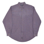 ANVIL INC Mens Blue & Red Check Shirt M Button-Down Collar Long Sleeve Cotton