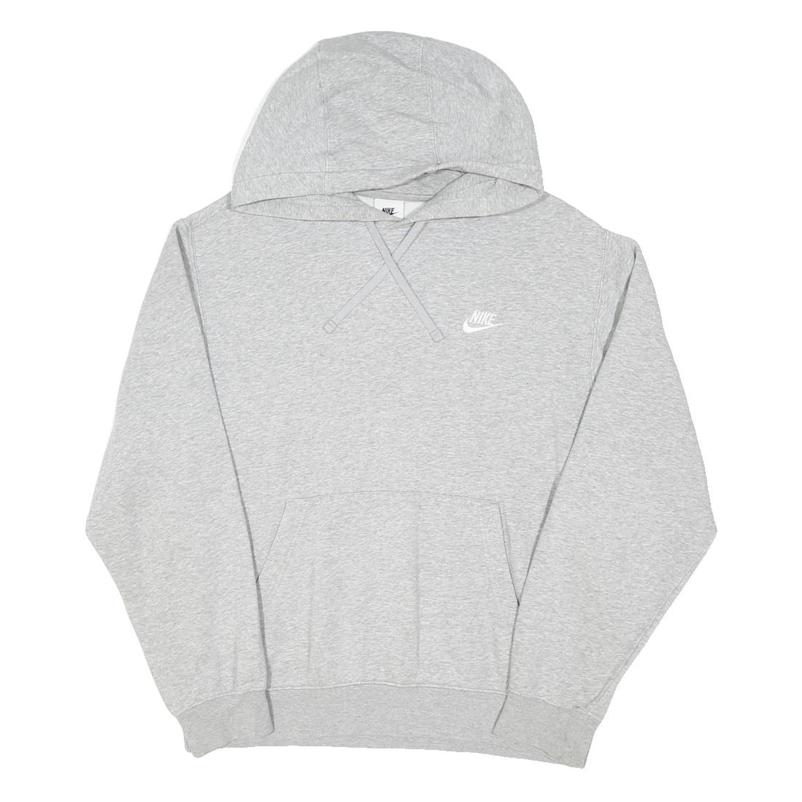 NIKE Mens Grey Hoodie M Casual Cotton Blend Pullover Sweatshirt