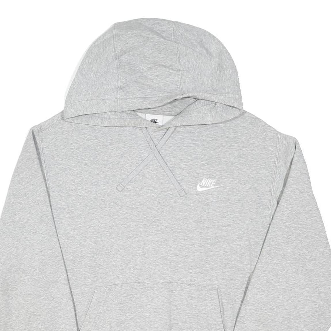 NIKE Mens Grey Hoodie M Casual Cotton Blend Pullover Sweatshirt
