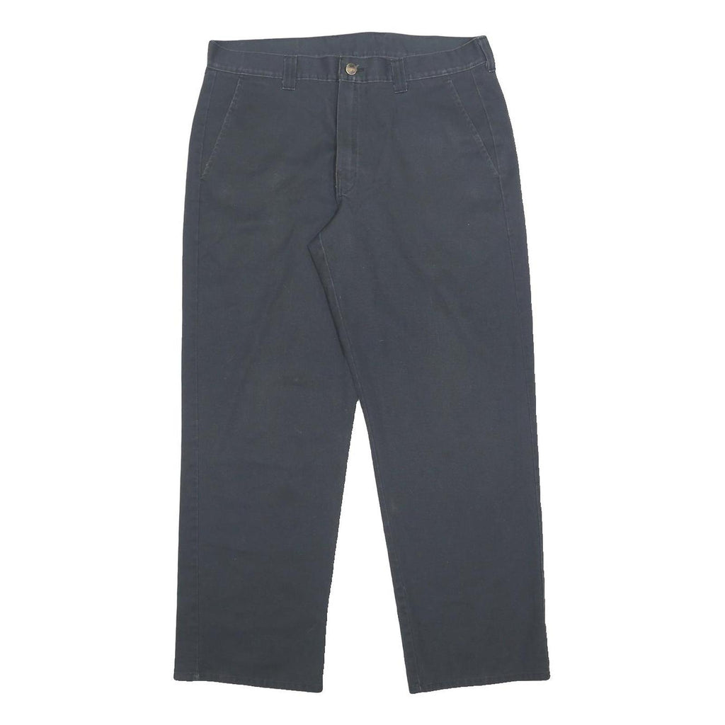 DICKIES Mens Cotton Blend Navy Regular Fit Straight Leg Trousers W34 L30