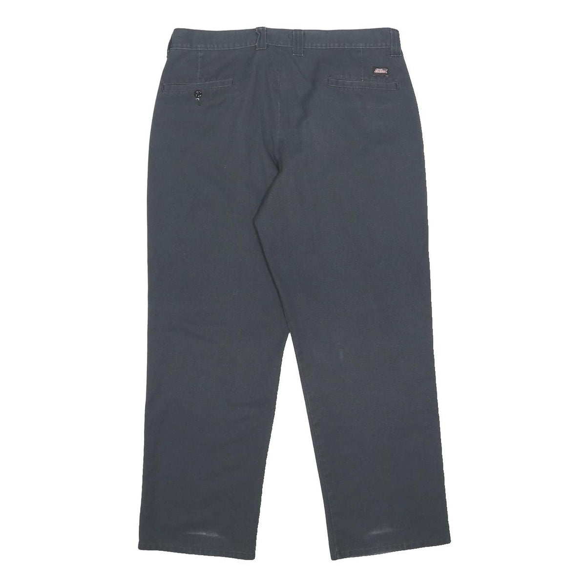 DICKIES Mens Cotton Blend Navy Regular Fit Straight Leg Trousers W34 L30