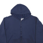 CHAMPION Womens Navy Zip Up Hoodie L Full Zip Casual Cotton Blend Sweatshirt