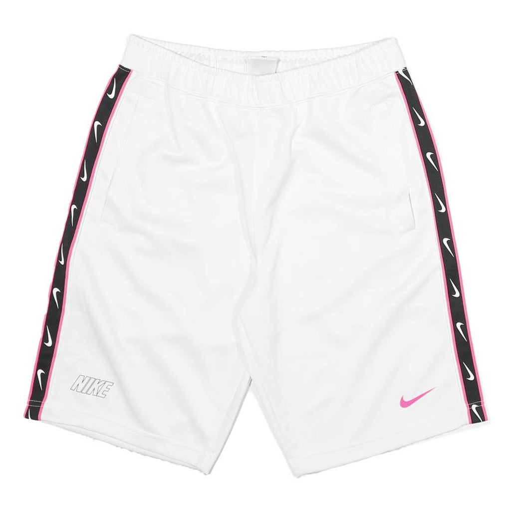NIKE Mens White & Black Sports Casual Shorts M W28 Logo Tape