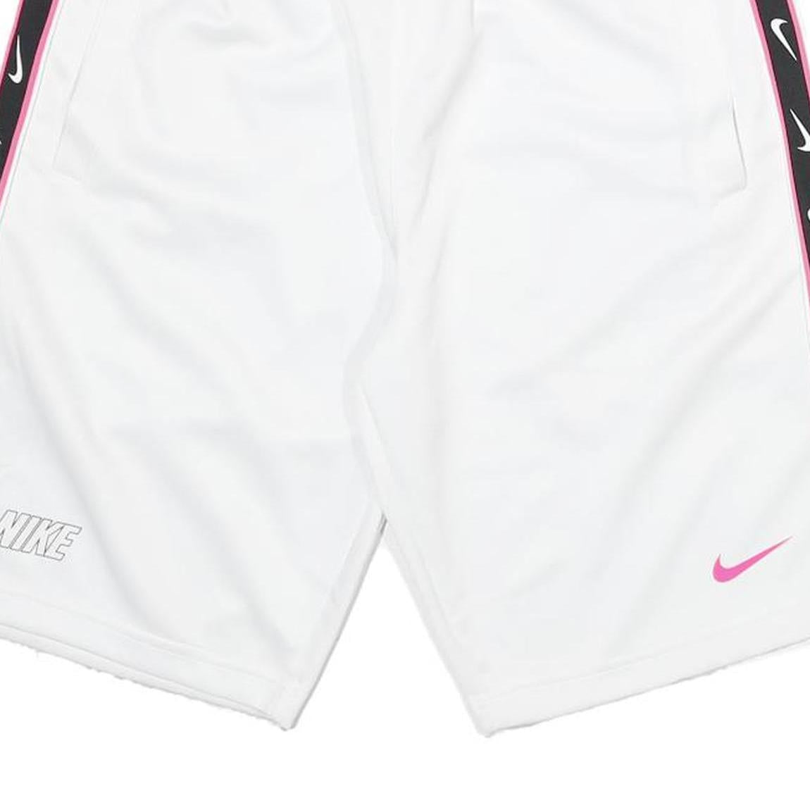 NIKE Mens White & Black Sports Casual Shorts M W28 Logo Tape