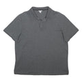 CALVIN KLEIN Womens Grey Short Sleeve Plain Polo Shirt L Cotton Blend Soft Fit