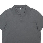 CALVIN KLEIN Womens Grey Short Sleeve Plain Polo Shirt L Cotton Blend Soft Fit