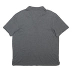 CALVIN KLEIN Womens Grey Short Sleeve Plain Polo Shirt L Cotton Blend Soft Fit