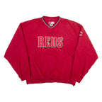 NIKE Mens Sweatshirt Red V-Neck XL