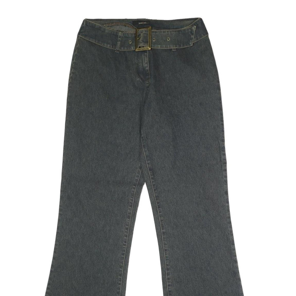 JUST ME Womens Regular Fit Bootcut Denim Dark Jeans W30 L34 Belted Waist