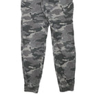 Mens Cotton Blend Slim Fit Grey Camouflage Cargo Trousers W26 L27 Casual Zip