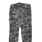 Mens Cotton Blend Slim Fit Grey Camouflage Cargo Trousers W26 L27 Casual Zip