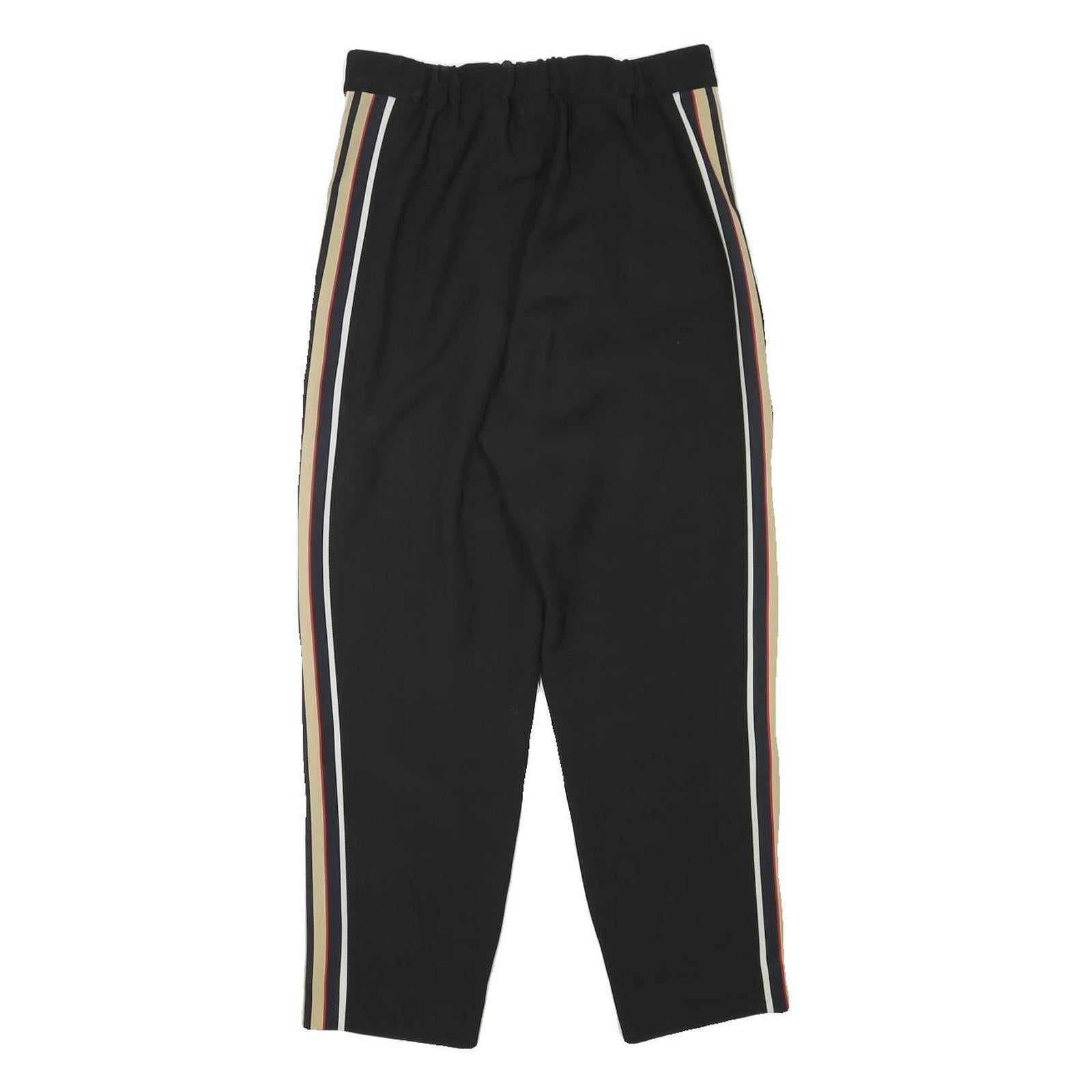 & OTHER STORIES Womens Polyester Blend Black Relaxed Trousers W27 L25 Striped