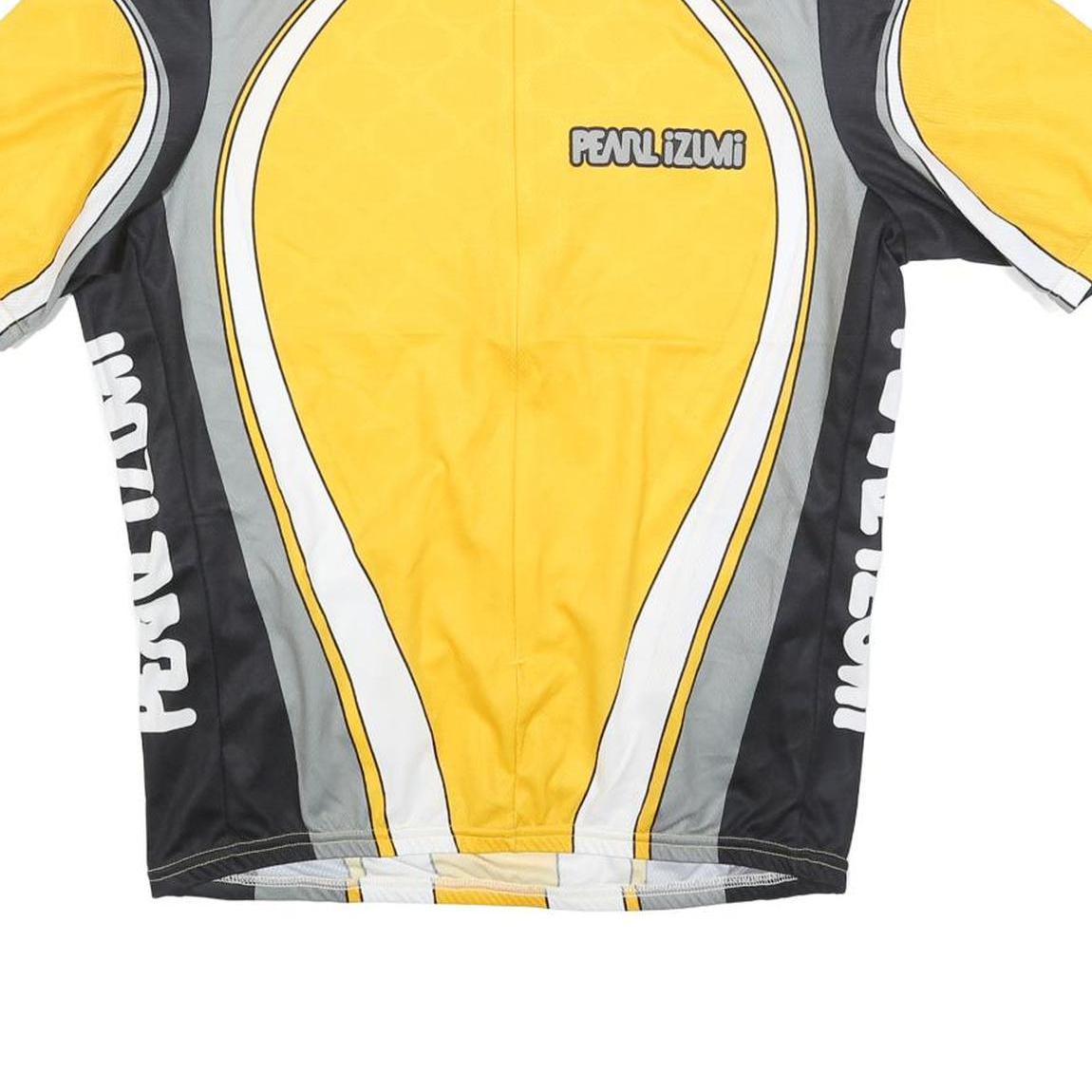 PEARL IZUMI Mens Yellow & Grey Cycling T-Shirt M Short Sleeve Crew Neck