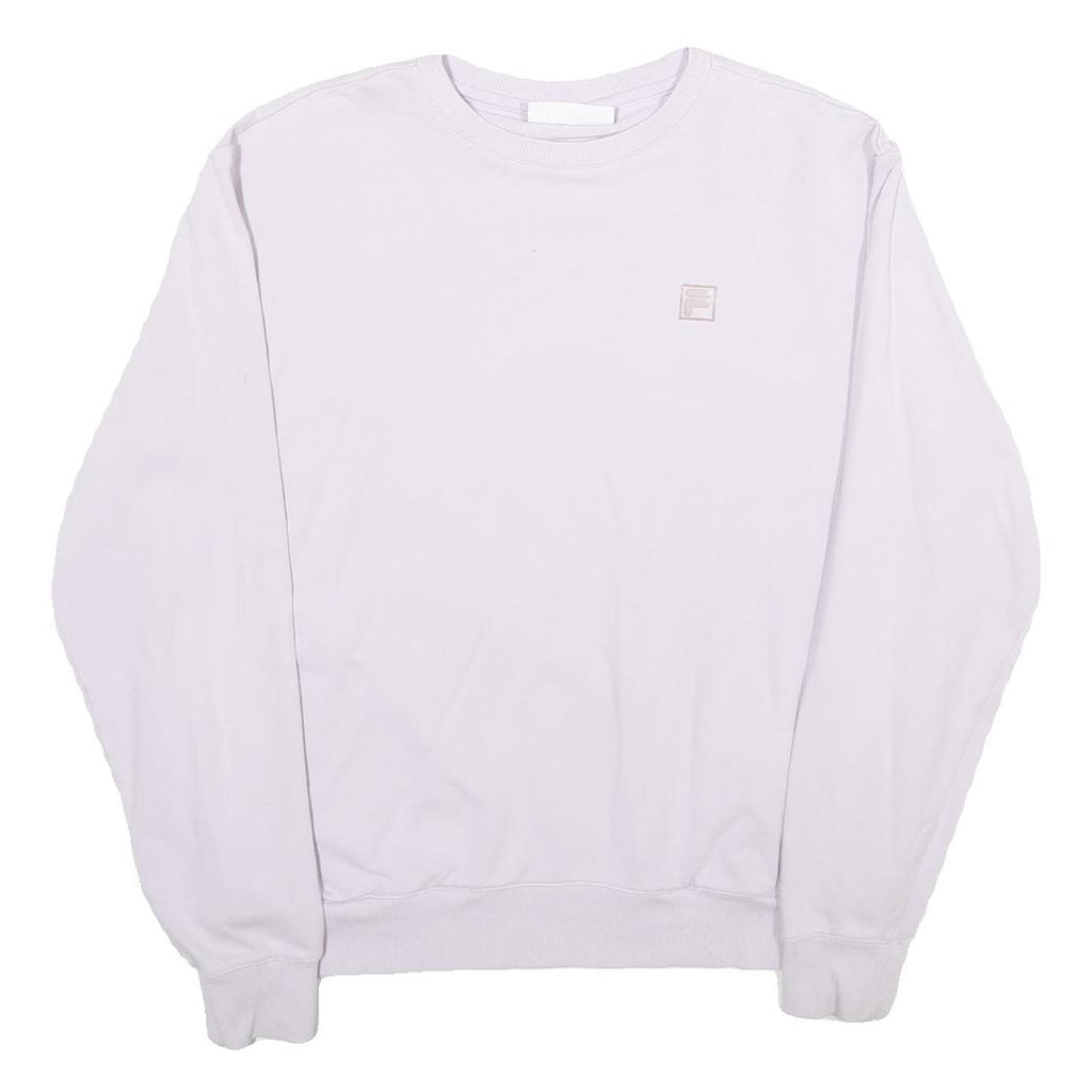 FILA Womens White Crew Neck XL Vintage Logo Cotton Blend Sweatshirt Pullover