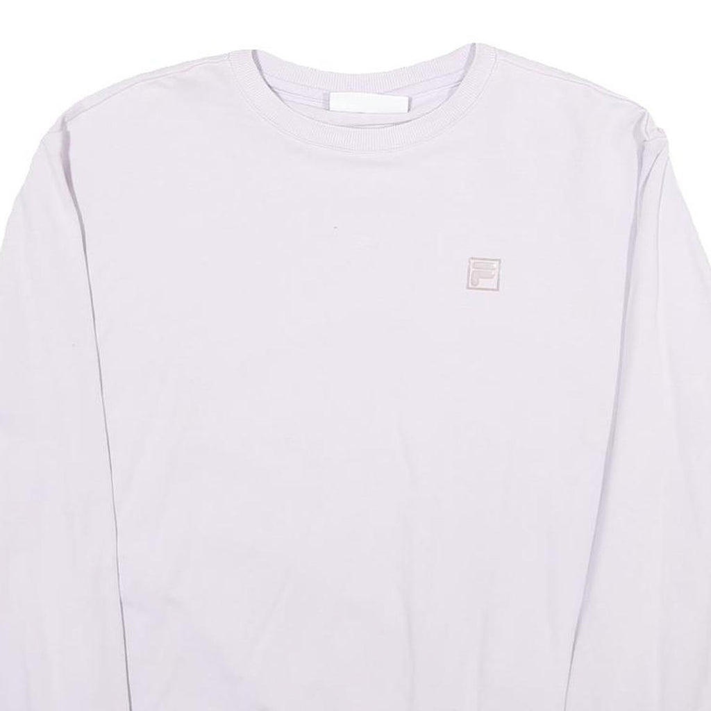 FILA Womens White Crew Neck XL Vintage Logo Cotton Blend Sweatshirt Pullover