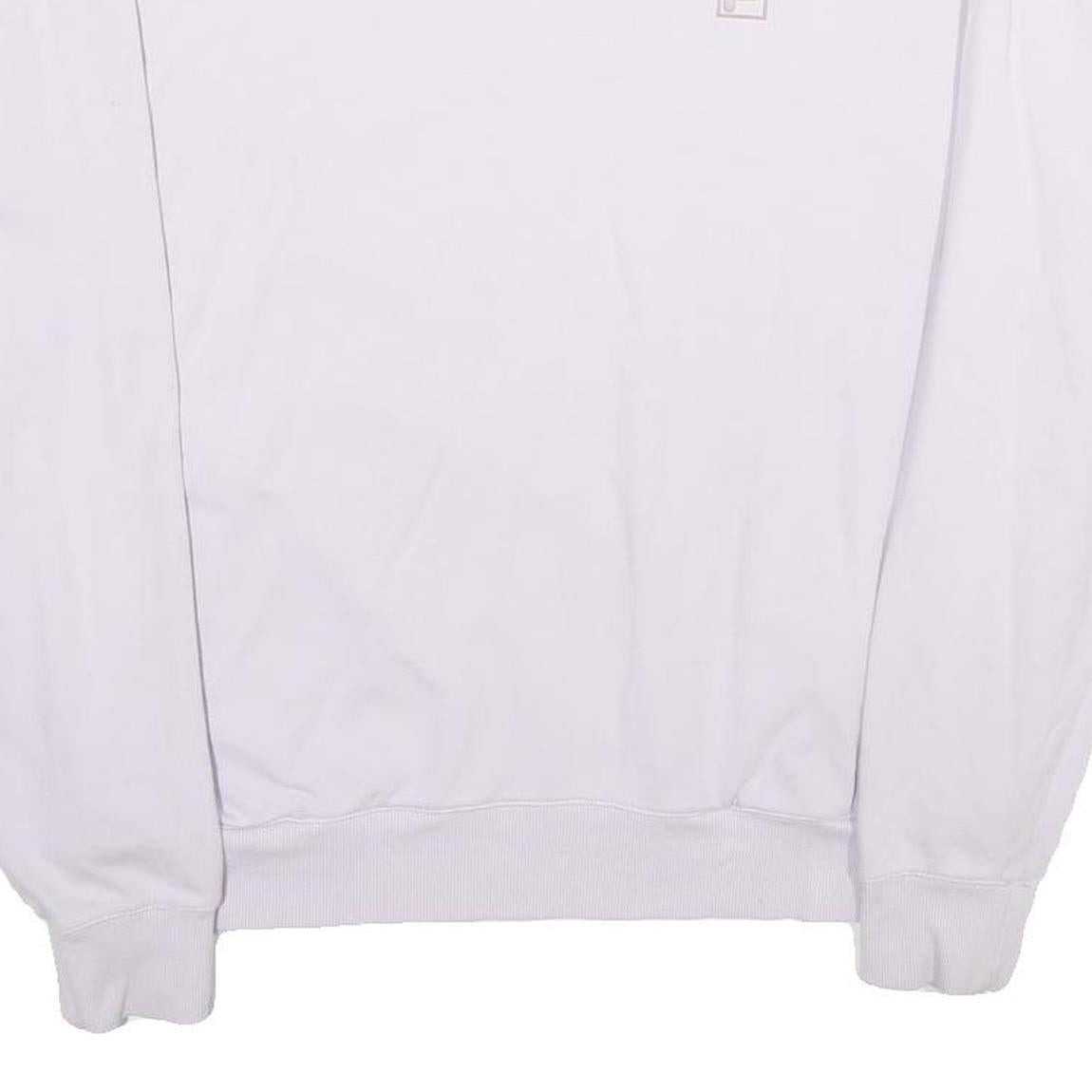 FILA Womens White Crew Neck XL Vintage Logo Cotton Blend Sweatshirt Pullover