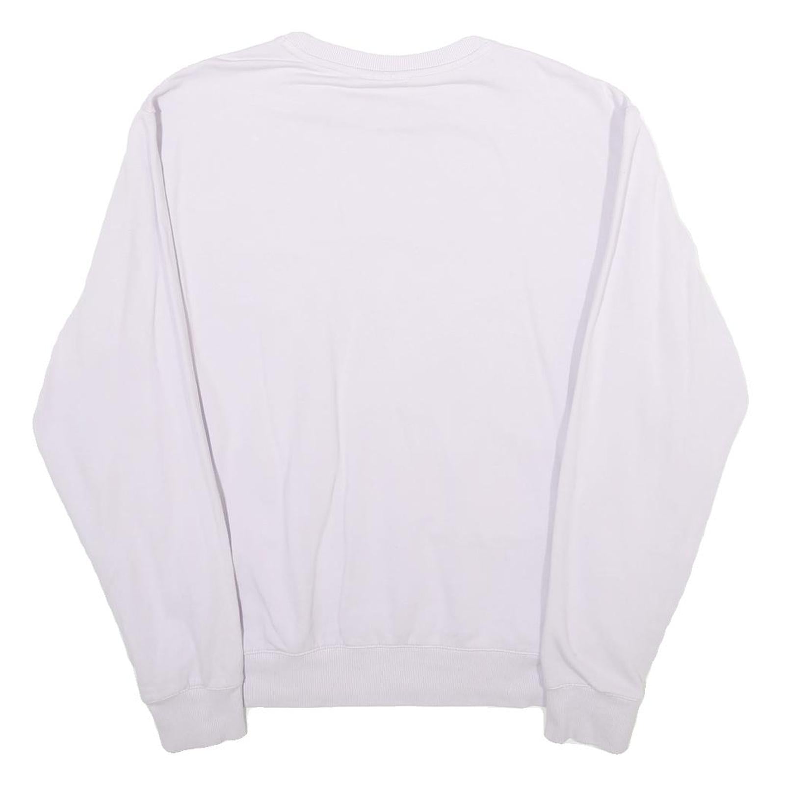 FILA Womens White Crew Neck XL Vintage Logo Cotton Blend Sweatshirt Pullover