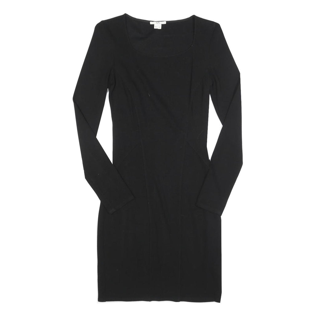 HELMUT LANG Womens Black Bodycon Viscose Blend Dress Long Sleeve S Elegant