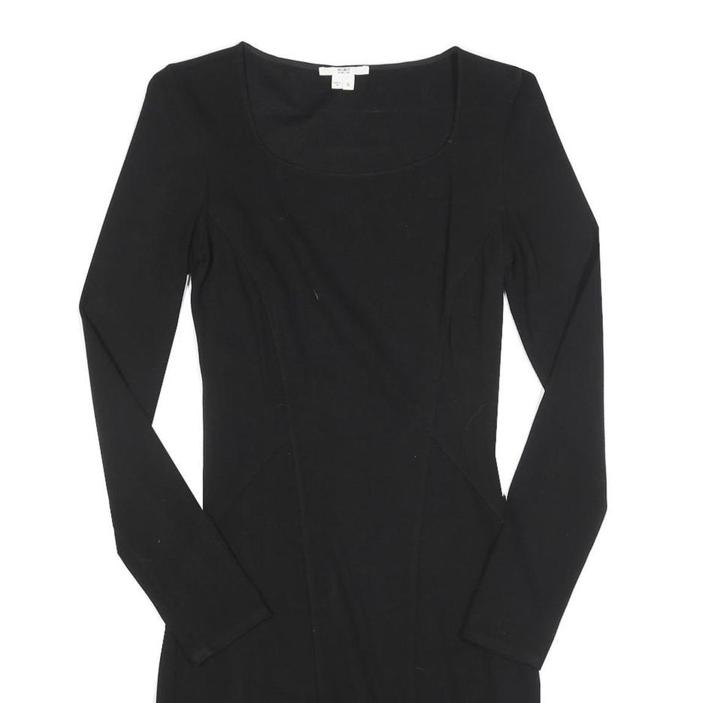 HELMUT LANG Womens Black Bodycon Viscose Blend Dress Long Sleeve S Elegant