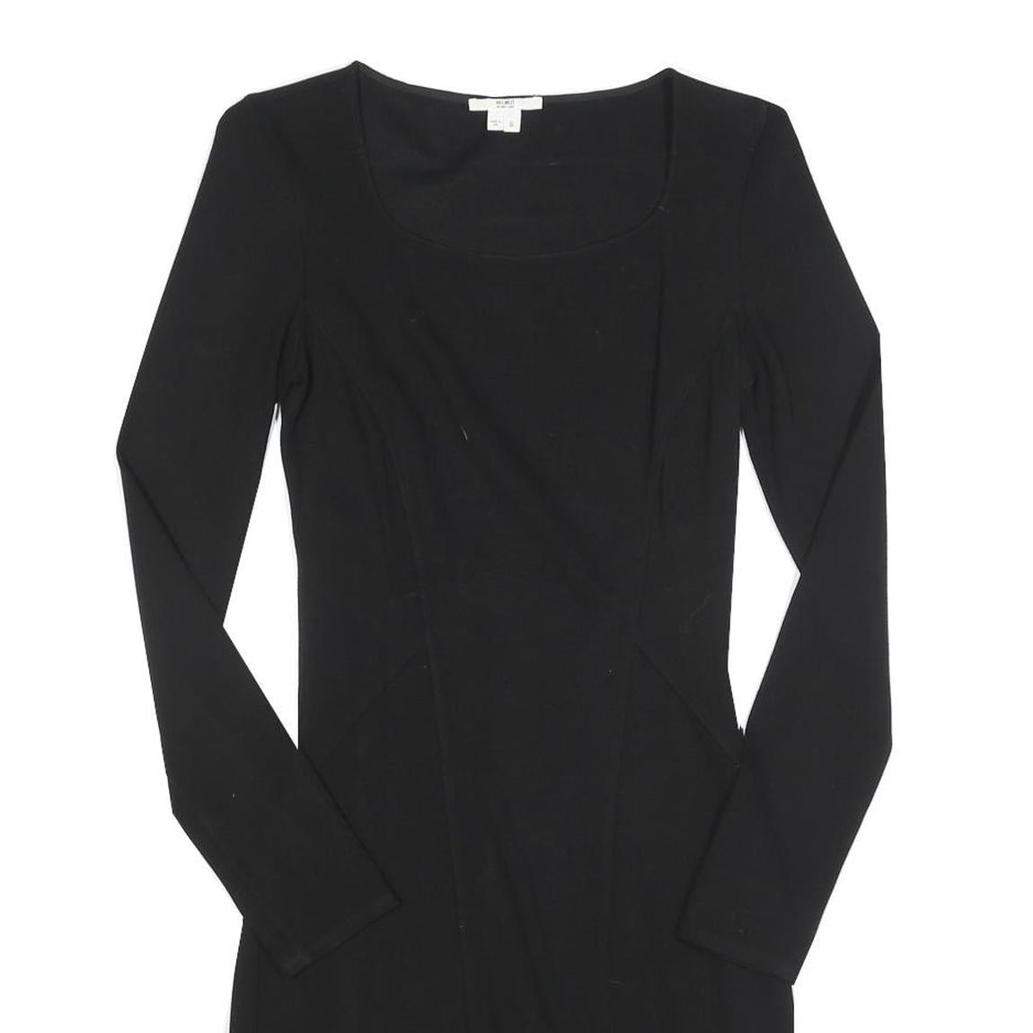 HELMUT LANG Womens Black Bodycon Viscose Blend Dress Long Sleeve S Elegant
