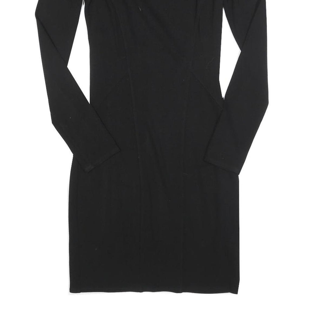 HELMUT LANG Womens Black Bodycon Viscose Blend Dress Long Sleeve S Elegant